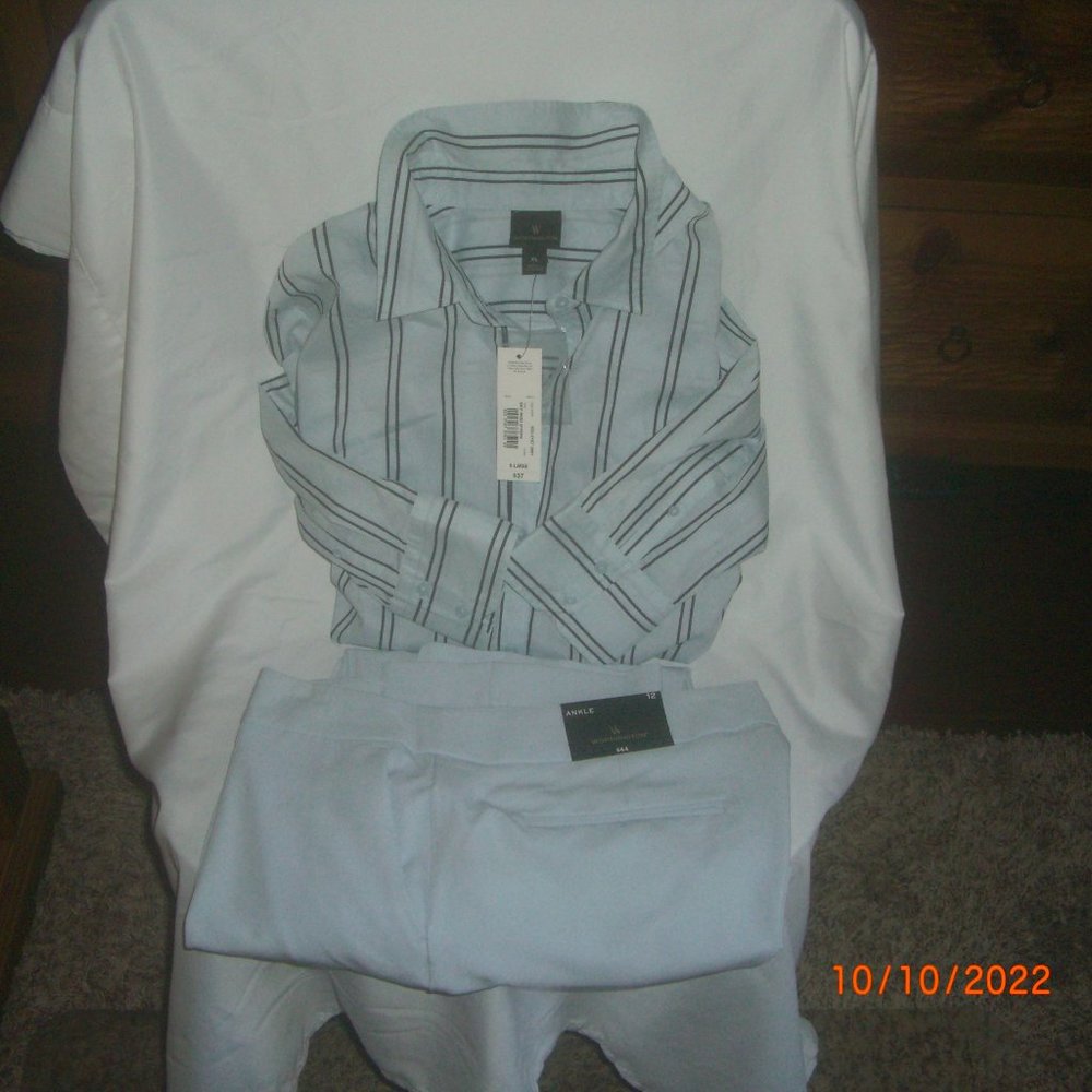BRAND NEW PANT AND SHIRT BY WORTHINGTON SIZ2 PANT AND XL SHIRT
